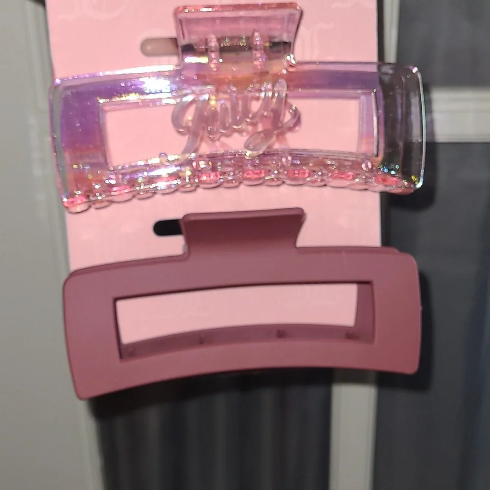 NWT Juicy Couture Mauve and Pink Hair Clips Set